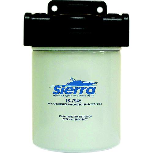 SIERRA, FUEL, WATER, SEPAATOR, KIT, Bracket (18-7775), Filter (18-7945) and 2 brass pipe plugs: 3/8" plug (18-4264), 1/4" plug (18-4256), 18-7986-1