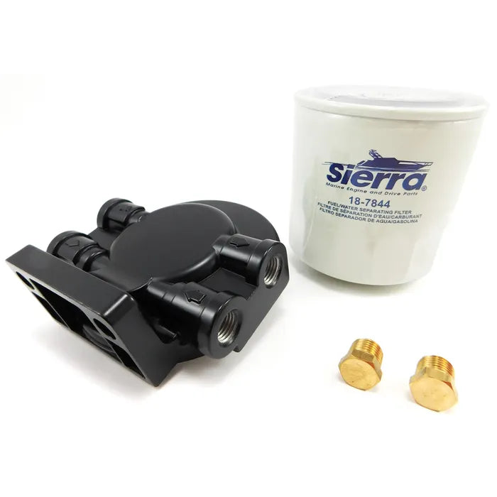 SIERRA, FUEL, WATER, SEPARATOR, KIT, 18-7848-1, Bracket (18-7853-1), Filter (18-7844) and 2 brass pipe plugs: 3/8" plug (18-4264), 1/4" plug (18-4256),
Mercury - 35-807172A4, Q4, 35-60494A4, 35-805369A4, 35-57250A1, 35-55501A1, 35-52456A1, 35-60494A1, 52444