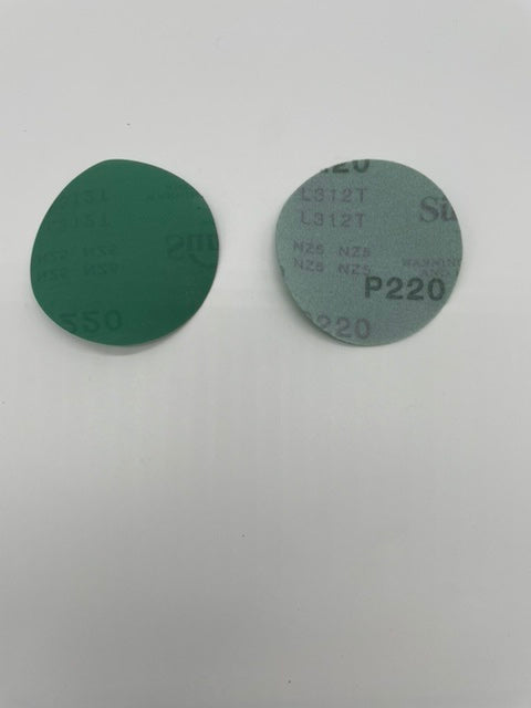 SUNMIGHT FILM GRIP DISC SANDING 3 INCH GREEN ABRASIVES FINISH WORK 220 GRIT
