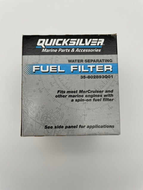 QUICKSILVER WATER SEPARATING FUEL FILTER OUTBOARD RACOR SIERRA SPIN ON MERCURY MERCRUISER YAMAHA SUZUKI INBOARD STERNDRIVE VOLVO PENTA