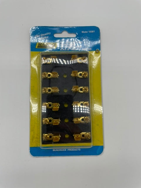 SEACHOICE FUSE JUNCTION BLOCK BRASS BLACK ELECTRICAL MARINE
