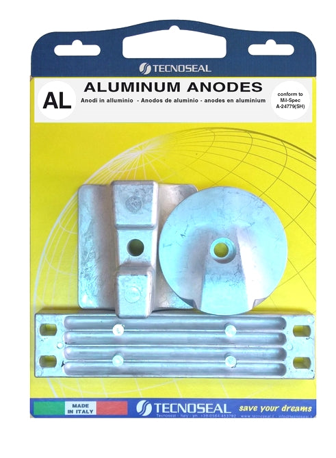 YAMAHA 300 350 XP OUTBOARD ALUMINUM ANODE KIT 21107AL HARDWARE 01112-1 01155 01169 MADE IN ITALY TECNOSEAL MARTYR CMY300350KITA QUICKSILVER 8M6008000