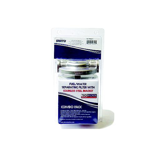 Sierra, fuel, water, separator, KIT
Includes: Bracket, Filter, and 2, brass, pipe plugs, 3/8" plug, 18-4264, 1/4" plug, 18-4256, YAMAHA, MAR-SPRTR-HD-SS, 18-7984-1