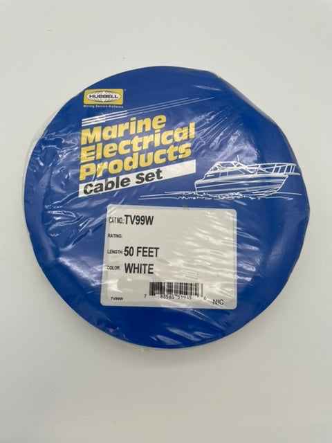 TV CABLE MARINE HUBBELL WHITE 50 FEET