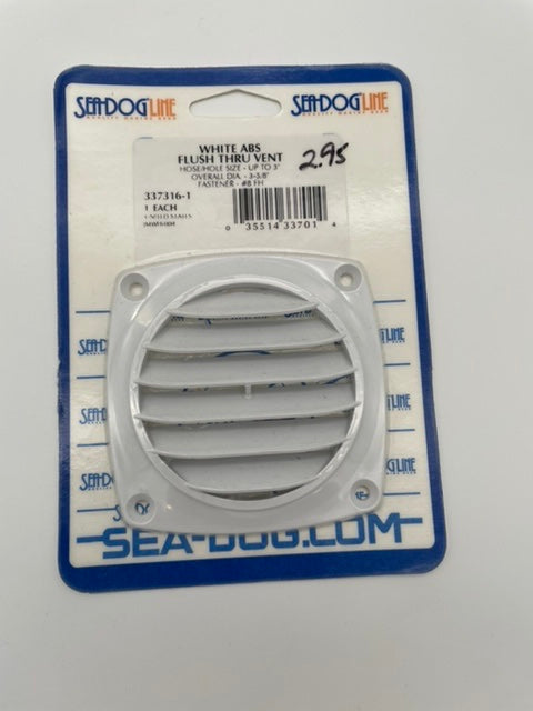 SEA  DOG LINE WHITE ABS PLASTIC FLUSH THRU VENT LOUVERED 3 INCH 4 INCH MARINE