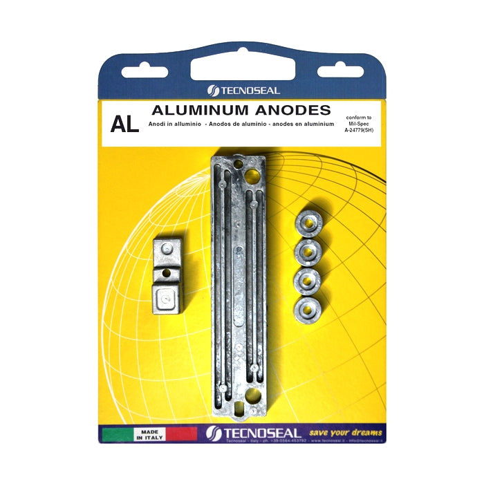 SUZUKI 90 100 115 140 HP OUTBOARD ALUMINUM ANODE HARDWARE 20909AL SUZUKI 55321-94900A SUZUKI 55321-90J01A, SUZUKI 55320-95310A MARTYR CMSZ90140KITA QUICKSILVER 8M6007994 01214 01213 01212 MADE IN ITALY TECNOSEAL